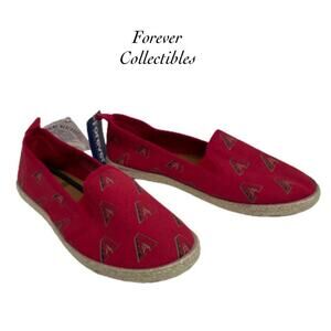 Forever Collectible Arizona Diamondbacks Red Slip On Espadrille Flats NWT Size L